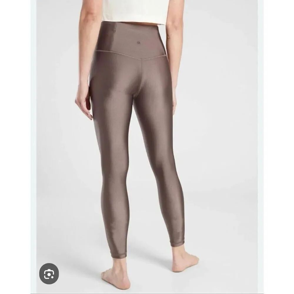 Athleta Elation High Rise Matte Foil Shine 7/8 Legging coffee house 1x